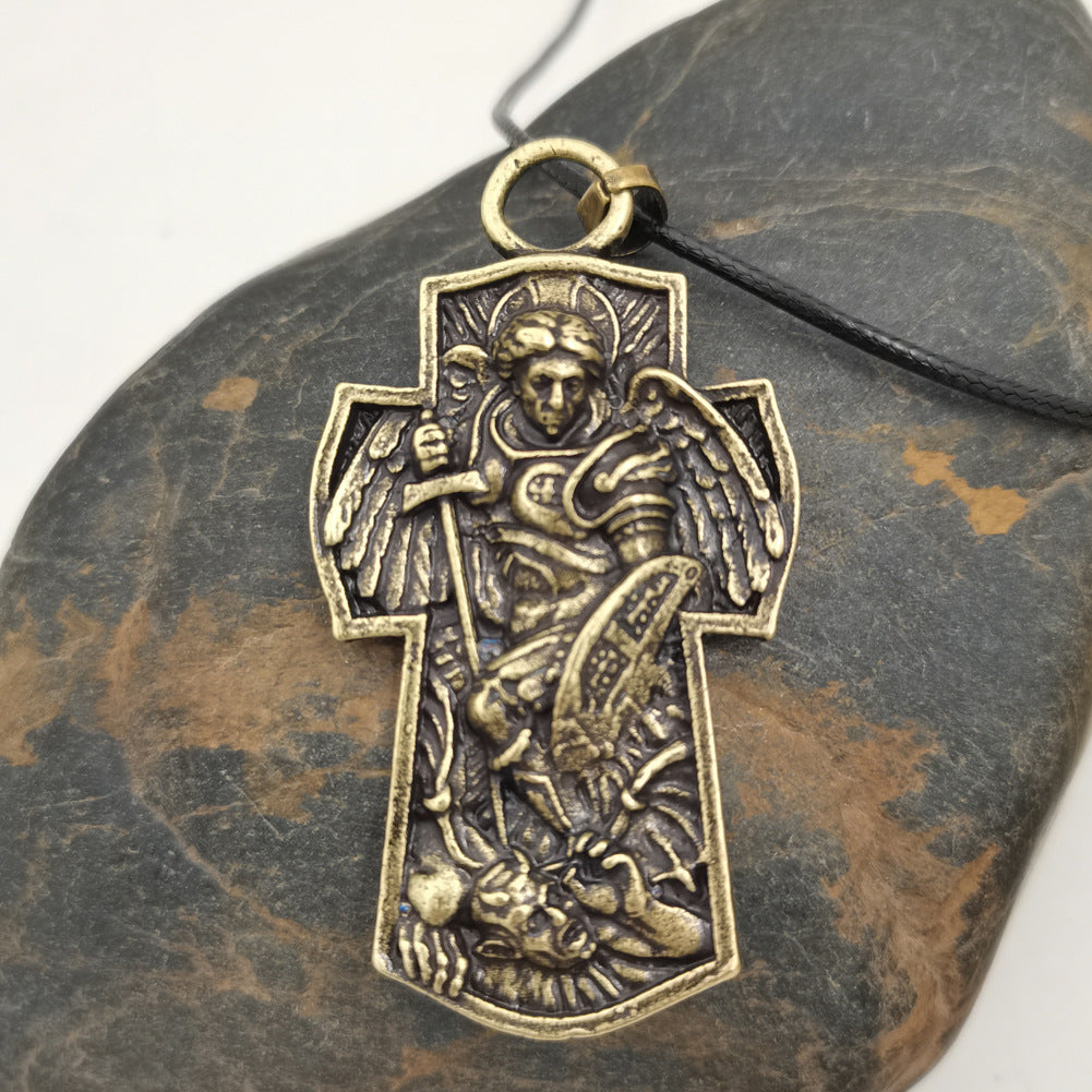 Saint Michael Necklace for Men Women  Archangel St Michael Pendant Necklace Protector Christian Jewelry Gifts