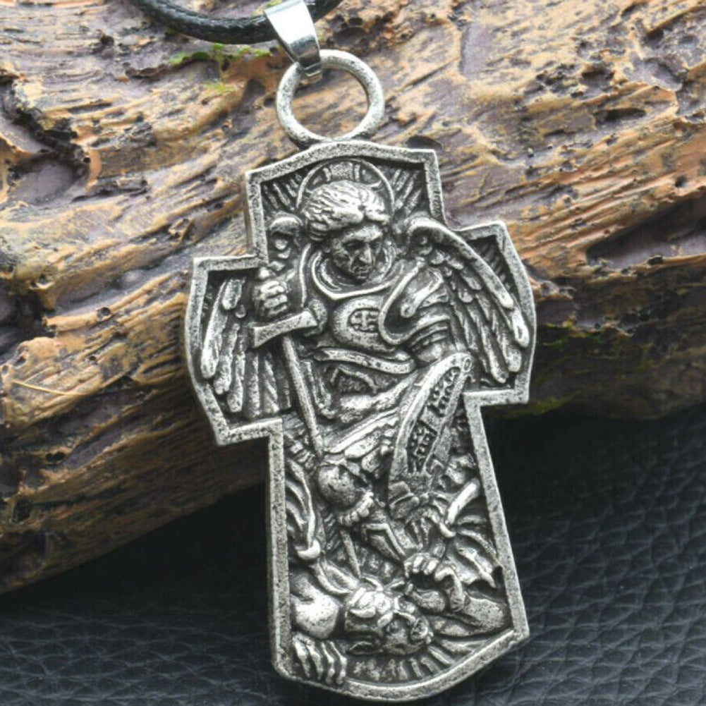 Saint Michael Necklace for Men Women  Archangel St Michael Pendant Necklace Protector Christian Jewelry Gifts