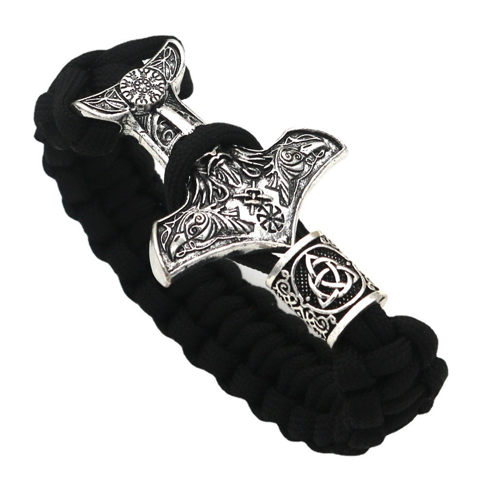 Nordic Viking Thor's Mjolnir Bracelet Sleipnir Raven