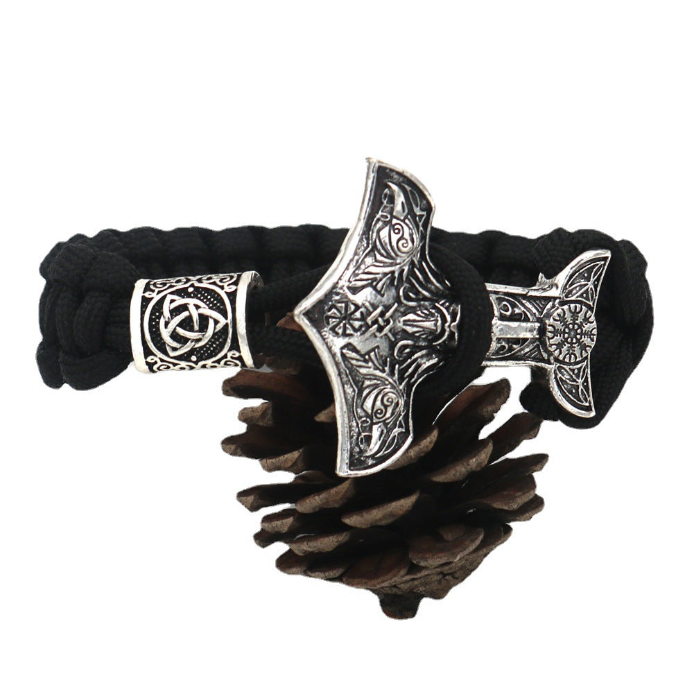 Nordic Viking Thor's Mjolnir Bracelet Sleipnir Raven