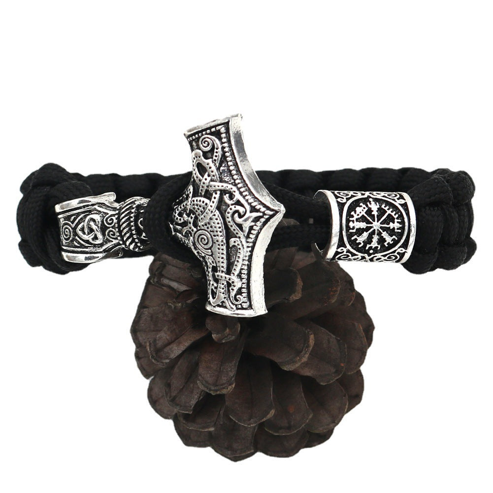 Viking Bracelet for Men Pagan Jewelry Norse God Odin Wolf Heads Arm Rings