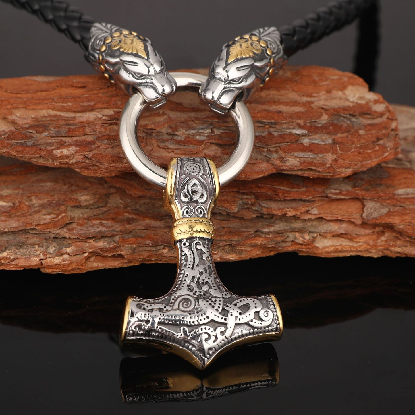 Viking Necklace for Men Pendant - Amulet Protection Necklace Viking Jewelry for Men Lucky Amulet Necklace