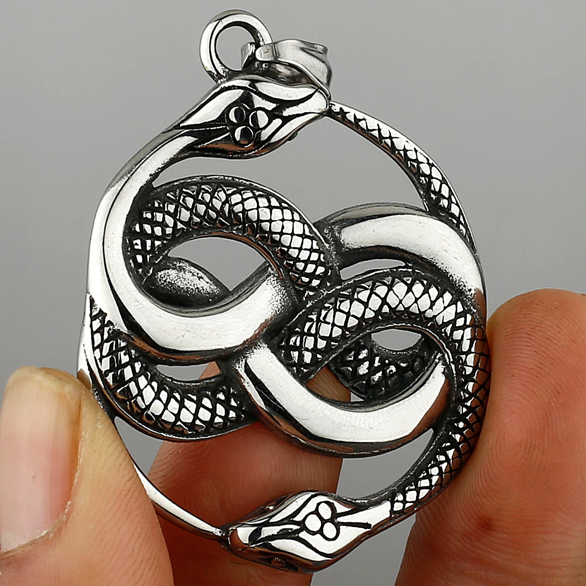 Two Intertwined Snakes Pendant Caduceus