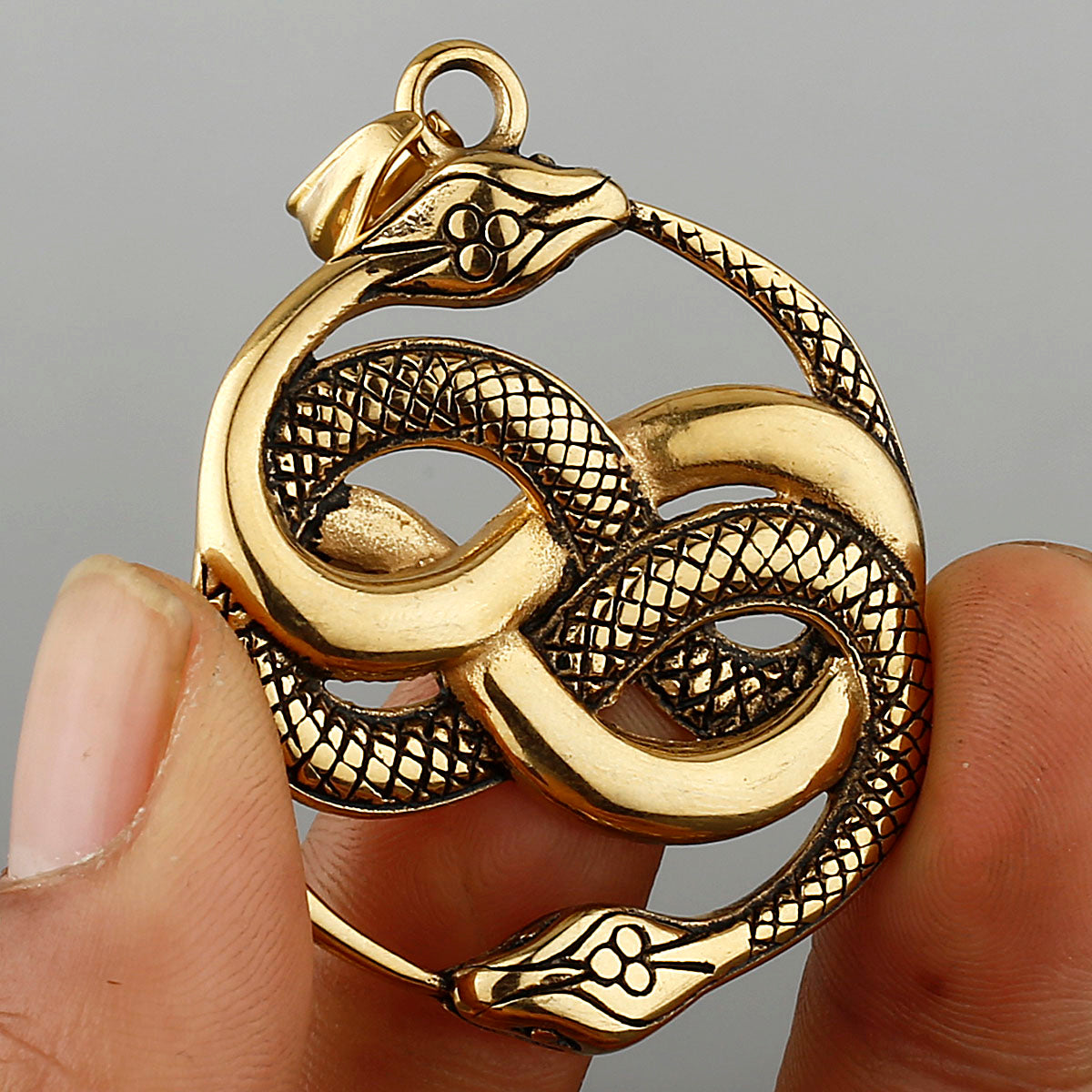 Two Intertwined Snakes Pendant Caduceus