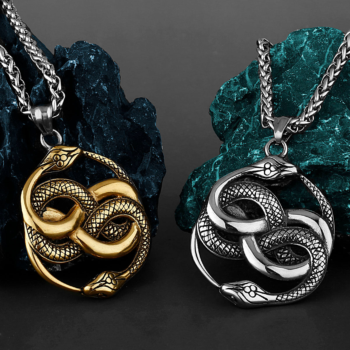 Two Intertwined Snakes Pendant Caduceus