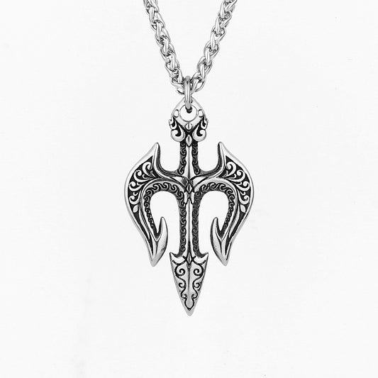 Poseidon Trident Pendant Handmade Jewelry Necklace