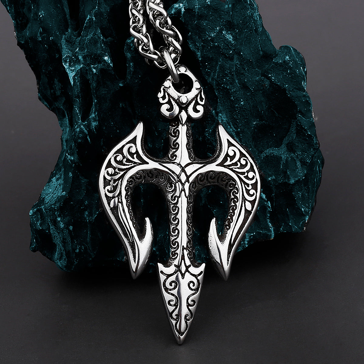 Poseidon Trident Pendant Handmade Jewelry Necklace