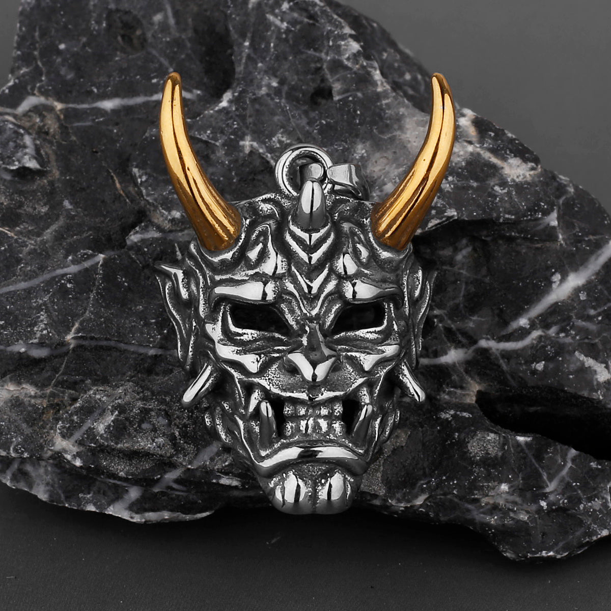 Prajna Punk Gothic Evil Demon Skull Mask Pendant