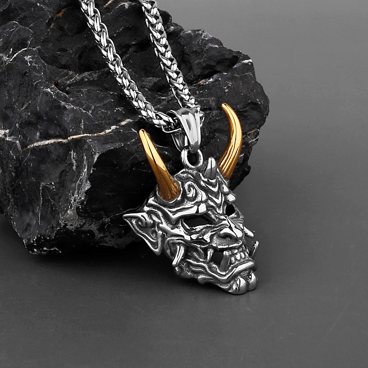 Prajna Punk Gothic Evil Demon Skull Mask Pendant