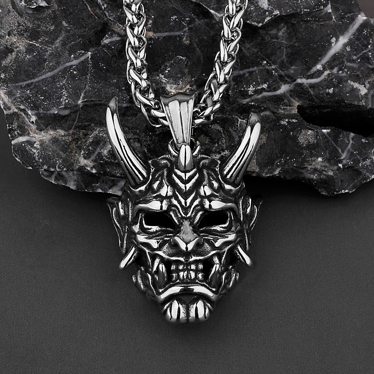 Prajna Punk Gothic Evil Demon Skull Mask Pendant