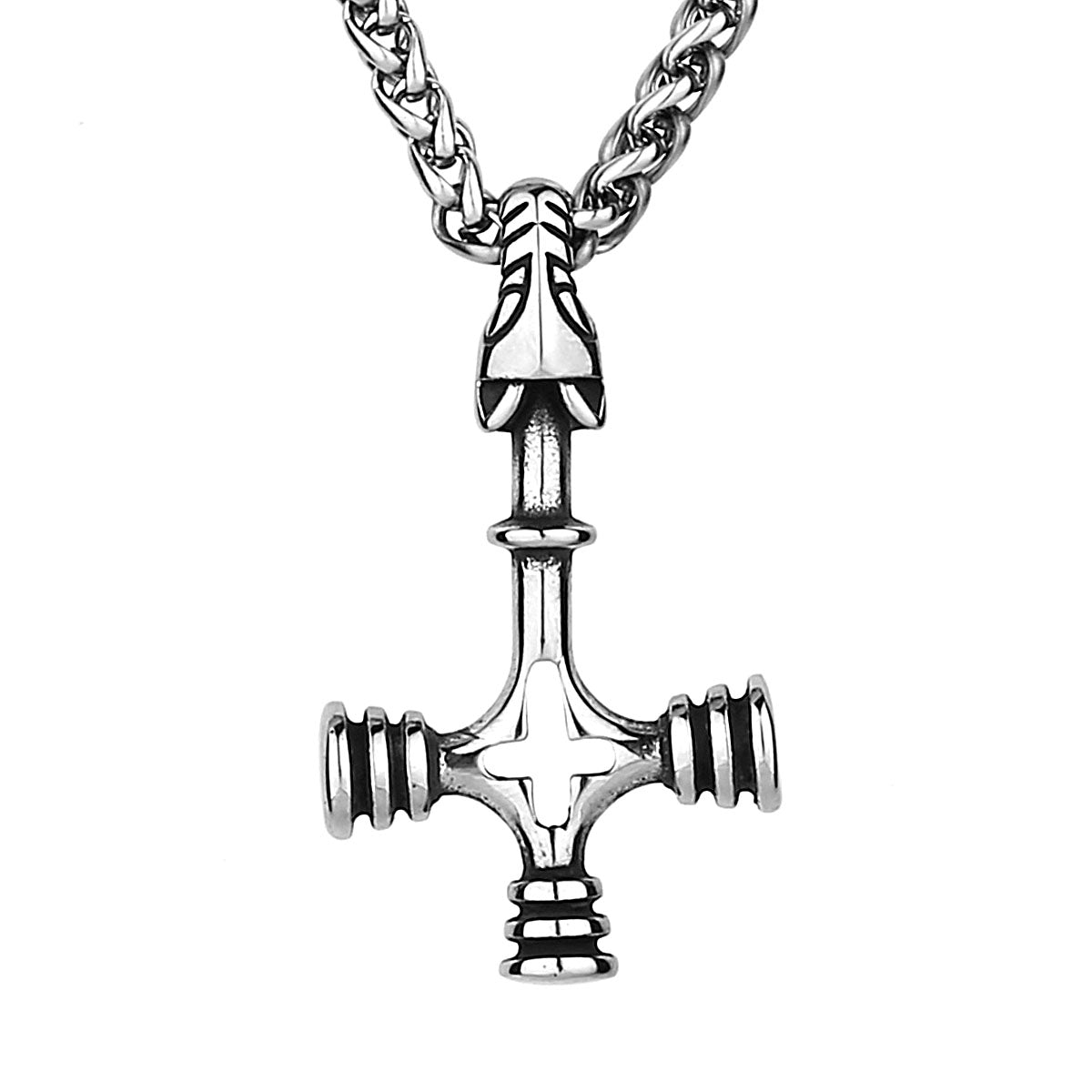 Nordic Viking Wolf Cross Amulet Pendant Necklace Jewelry