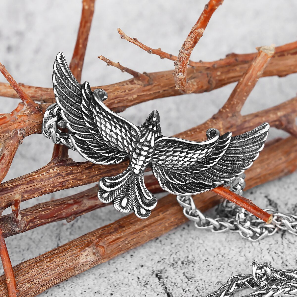 Phoenix Spreading Its Wings Pendant Good Luck Amulet Necklace