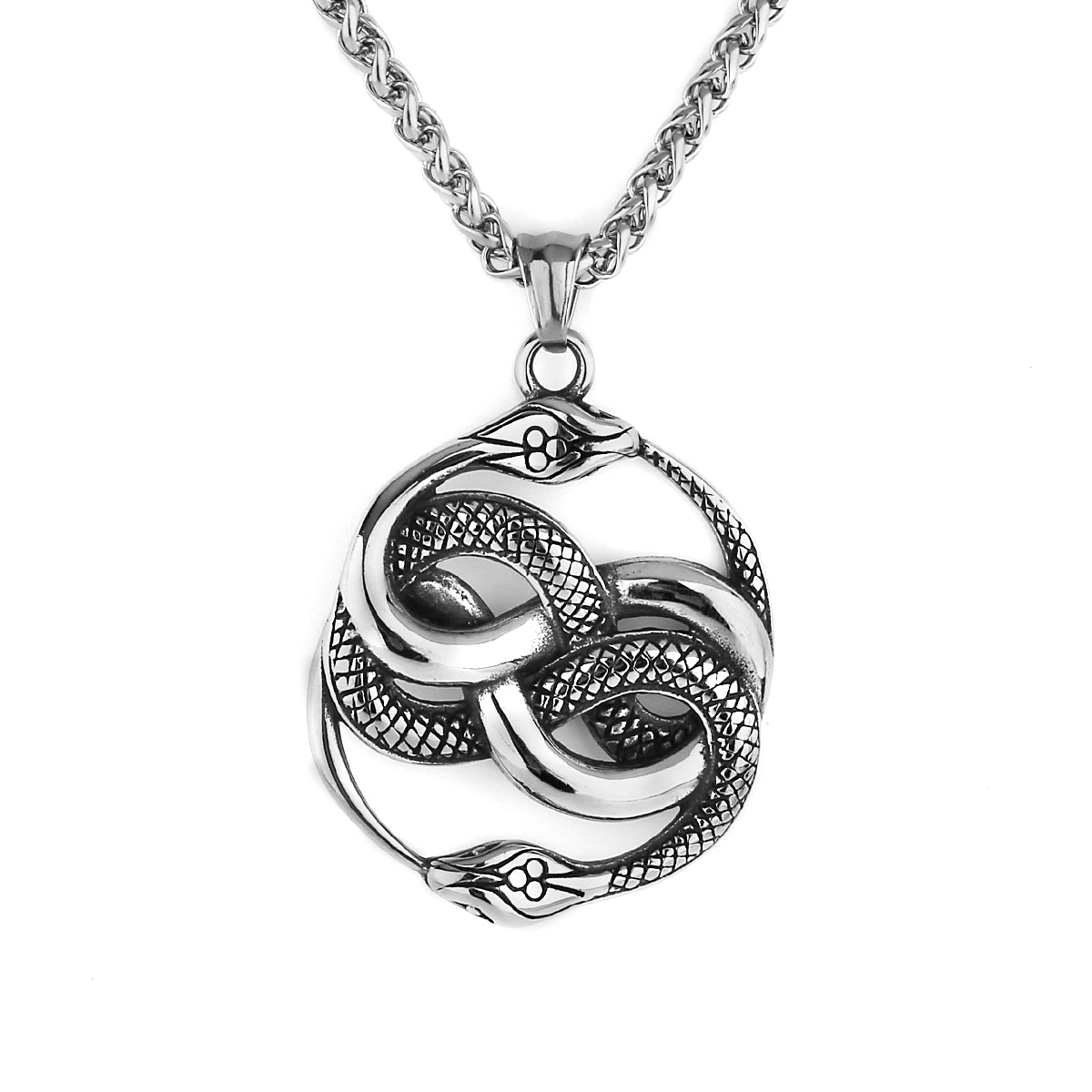 Two Intertwined Snakes Pendant Caduceus