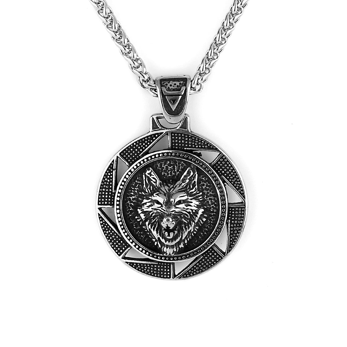 Slavic Kolovrat Veles Symbol Buckle Pendant Viking Wolf Amulet Jewelry Necklace