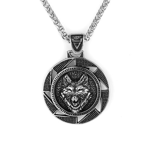 Slavic Kolovrat Veles Symbol Buckle Pendant Viking Wolf Amulet Jewelry Necklace