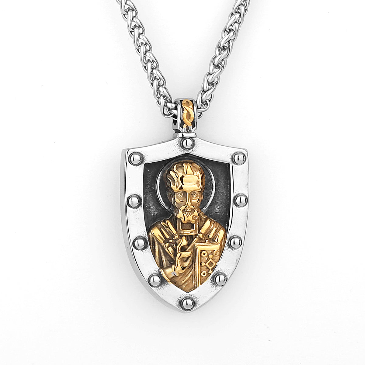 Saint Nicholas Protection American Pendant Amulet Necklace