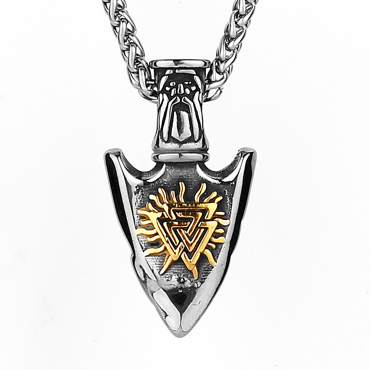 Viking Valknut Odin Sword Gungnir Vegvisir Pendant Necklace