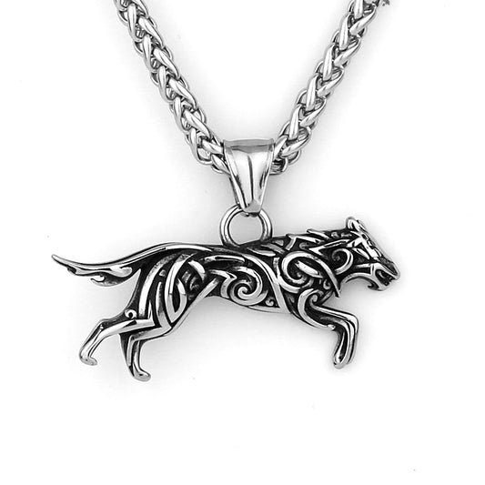 Geri and Freki Knot Wolf Necklace