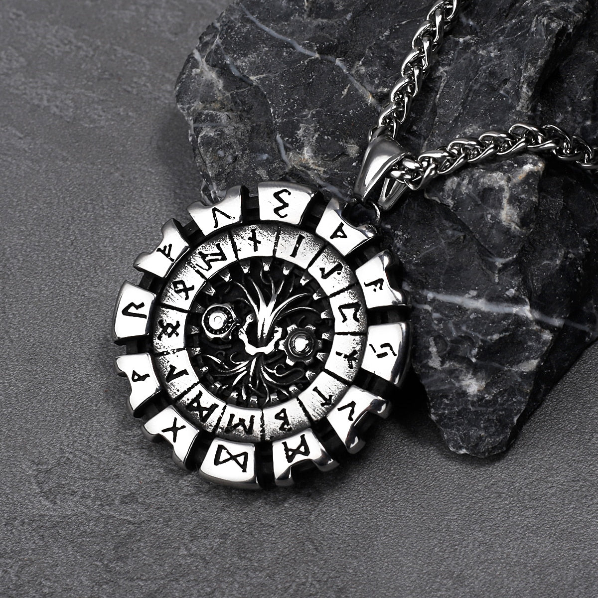 Viking Tree of Life and Odin Rune Necklace Pendant Viking Jewelry Gift