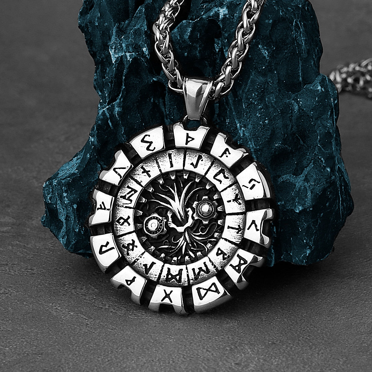 Viking Tree of Life and Odin Rune Necklace Pendant Viking Jewelry Gift