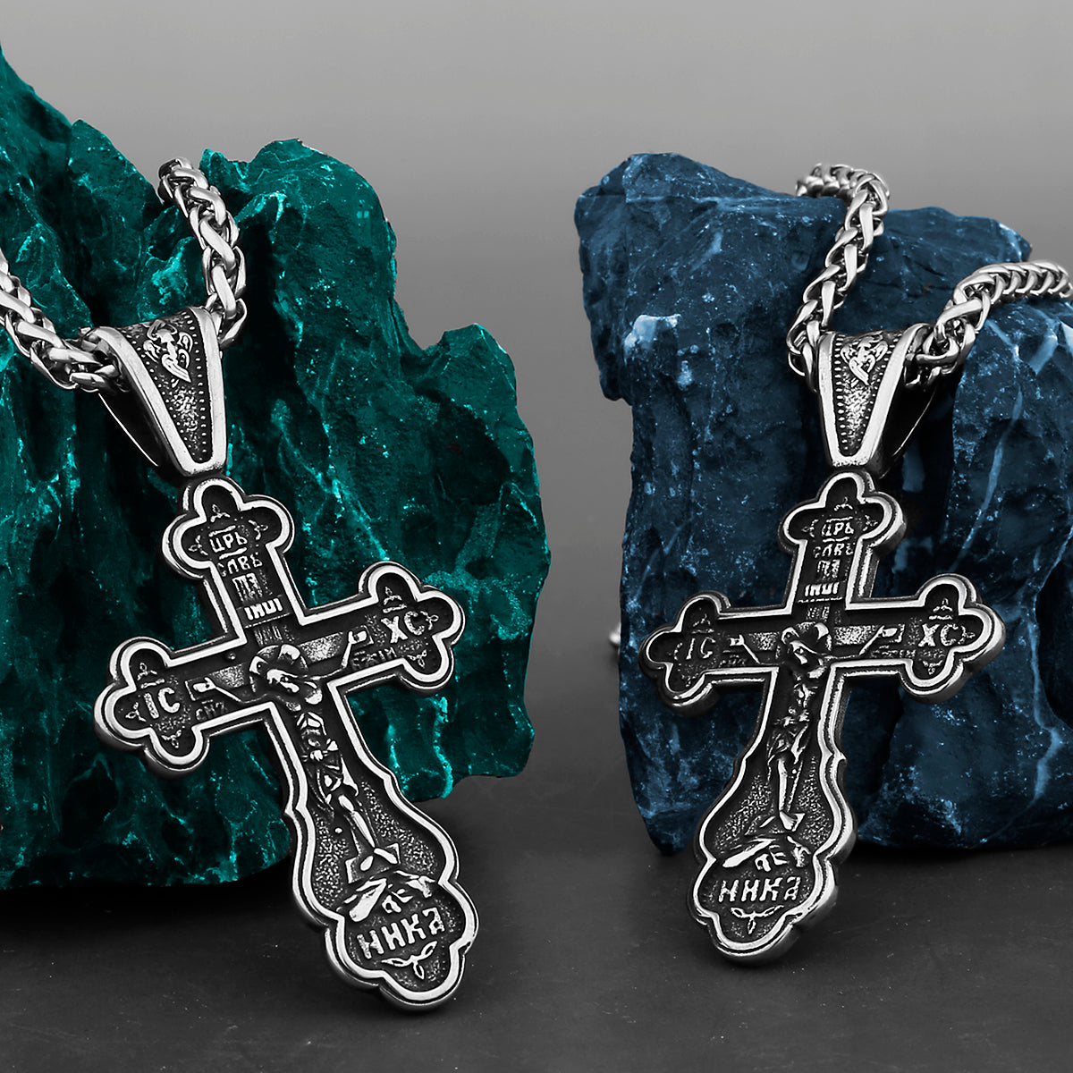 Titanium Steel Cast Crucifix Catholic Cross Religious Christian Pendant