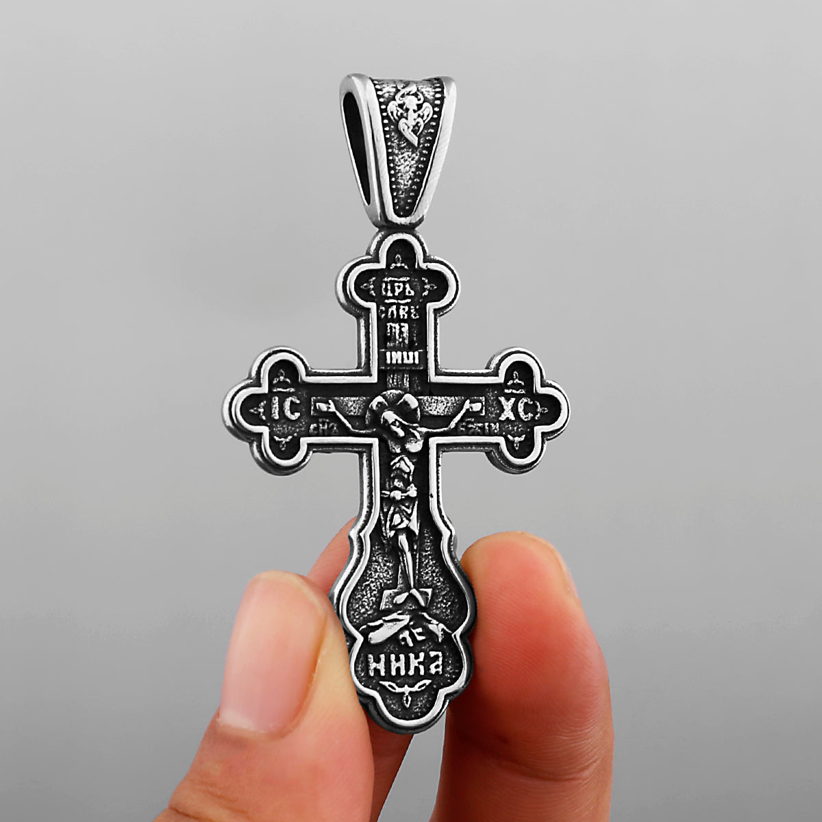 Titanium Steel Cast Crucifix Catholic Cross Religious Christian Pendant