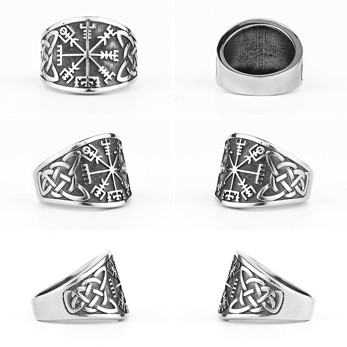 Vegvisir Viking Compass Rune Ring Accessories