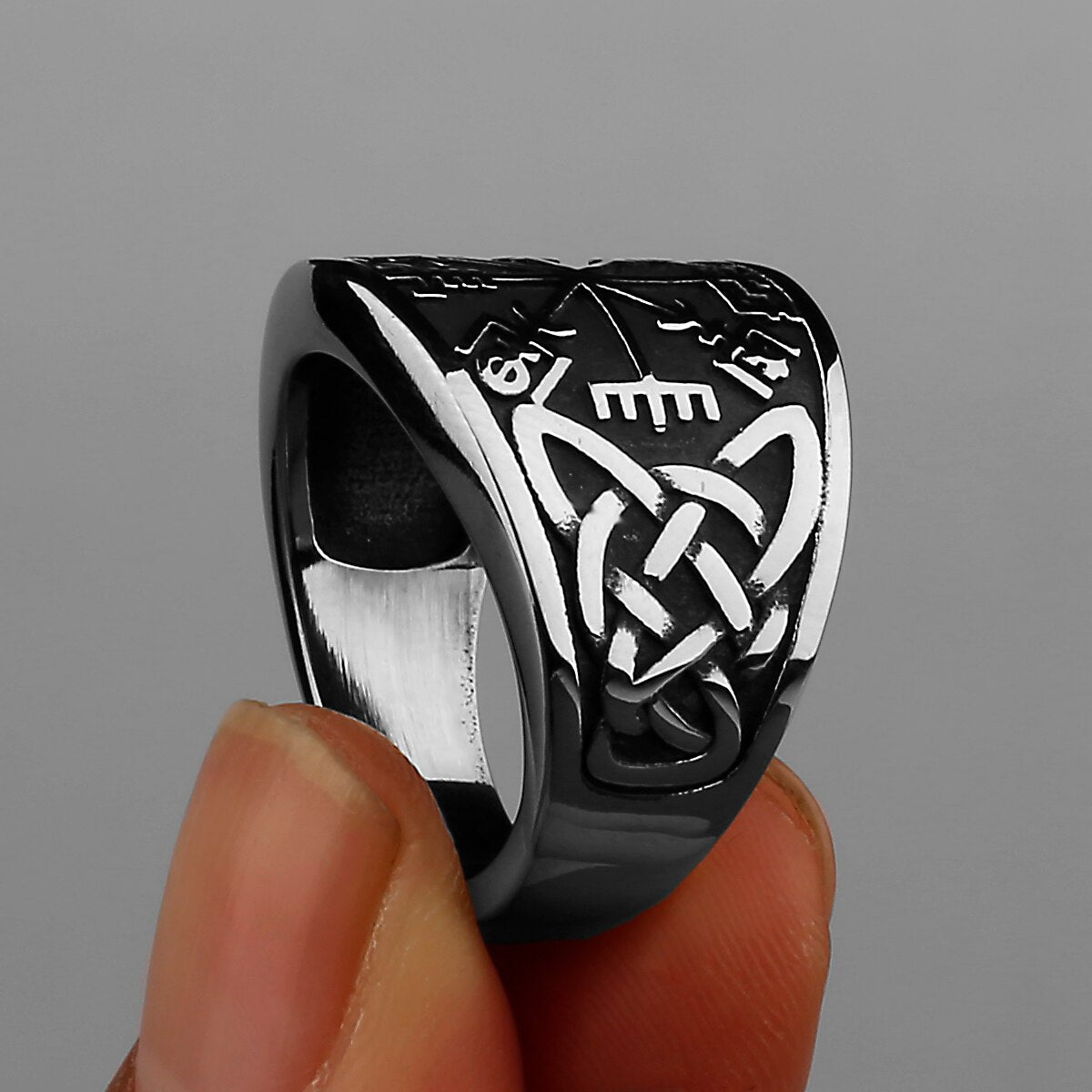 Vegvisir Viking Compass Rune Ring Accessories