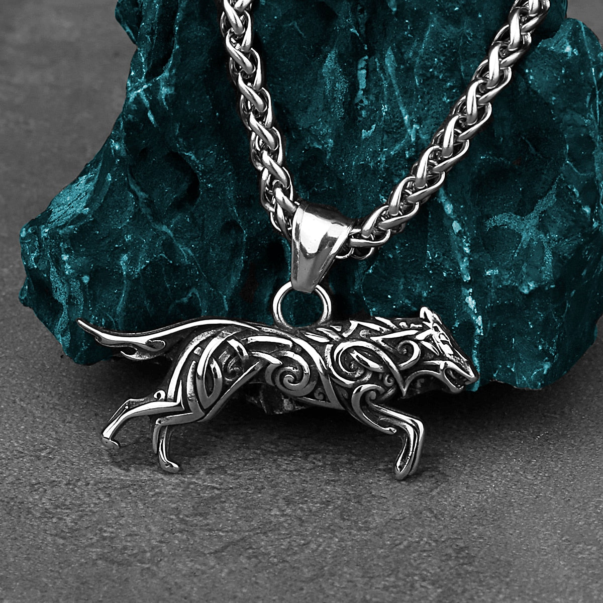 Geri and Freki Knot Wolf Necklace