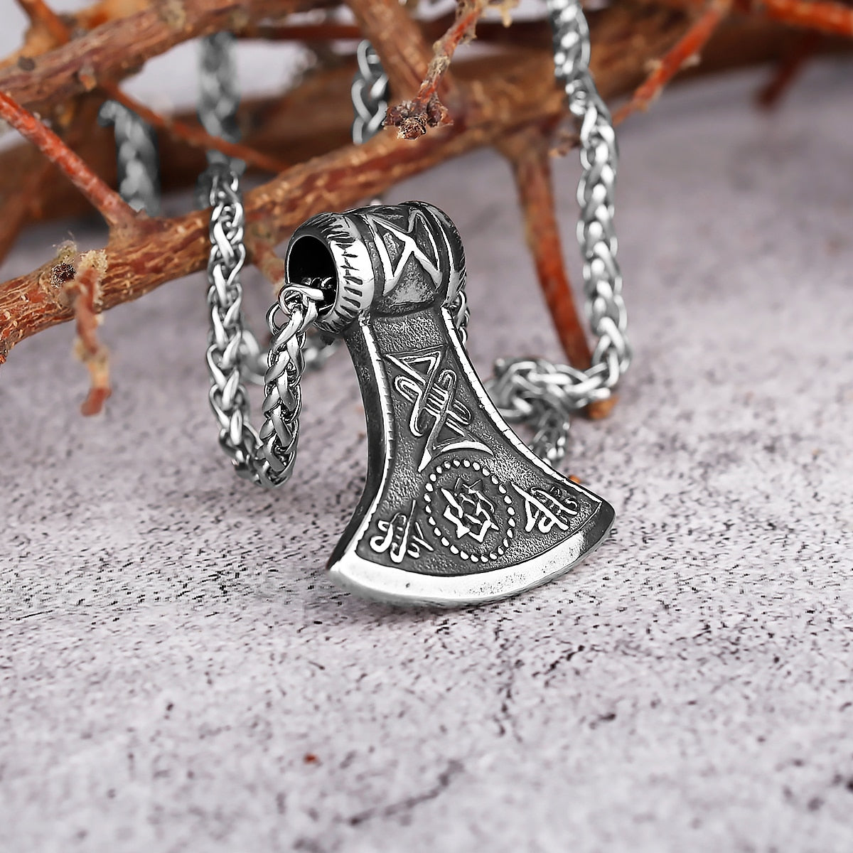 Stainless Steel Viking Axe Necklace Pendant