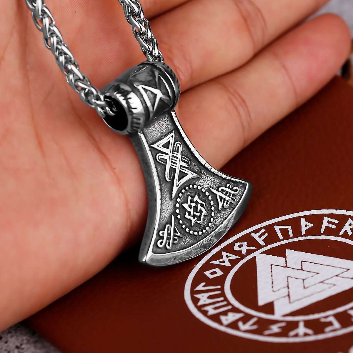 Stainless Steel Viking Axe Necklace Pendant