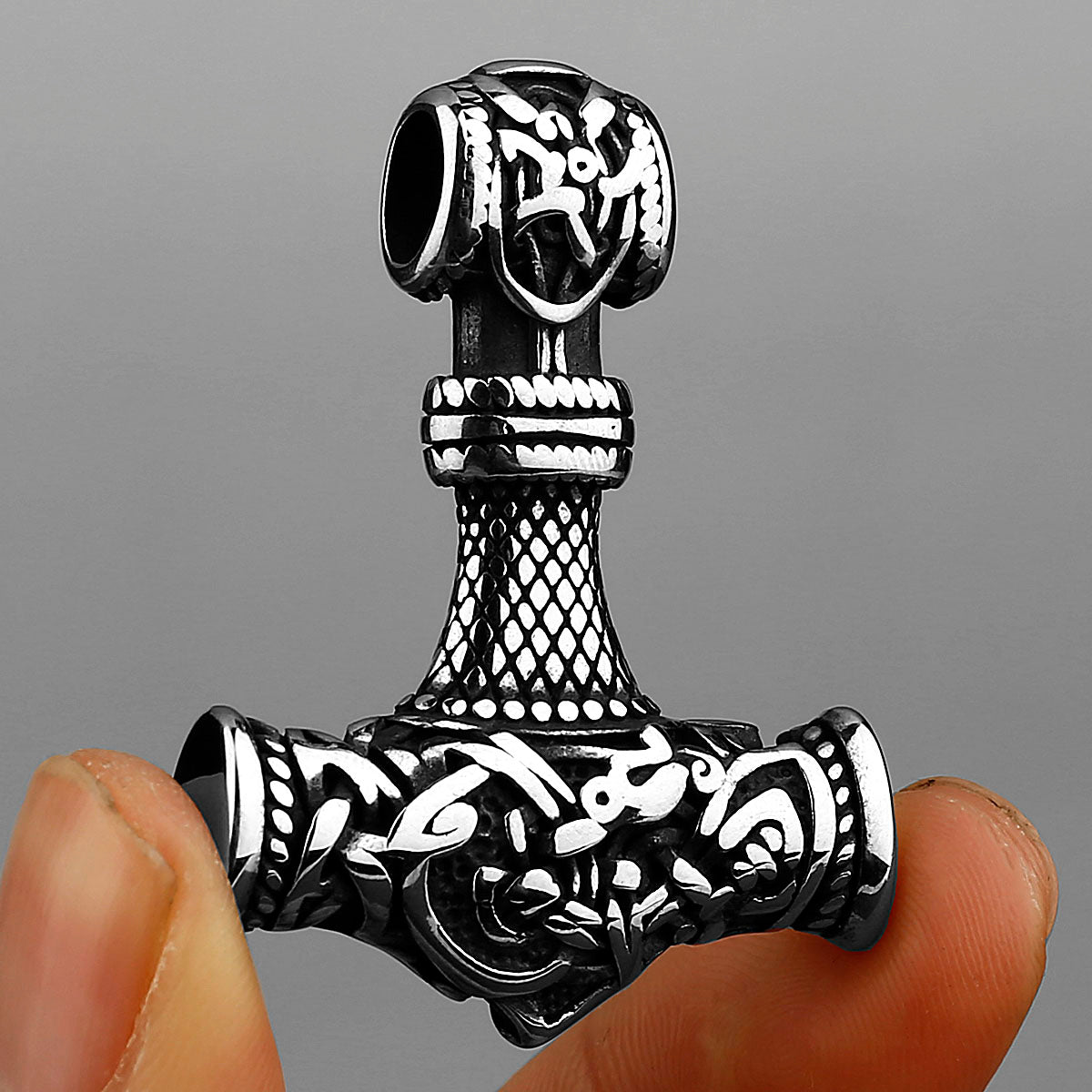 Thor's Hammer Vegvisir Anchor Pendant Necklace