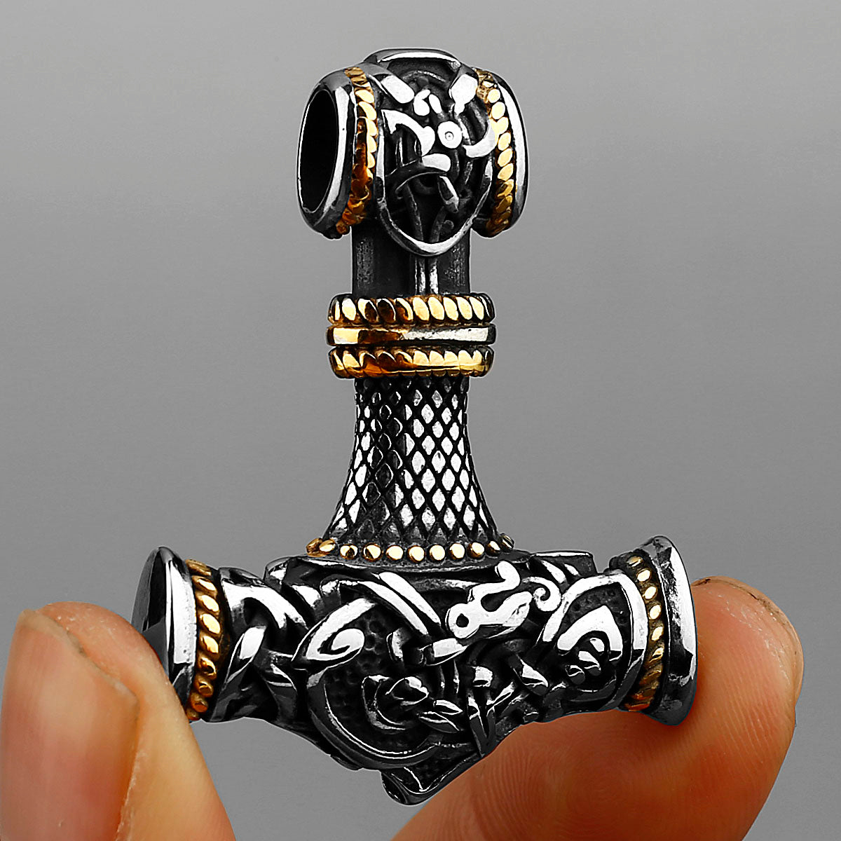 Thor's Hammer Vegvisir Anchor Pendant Necklace