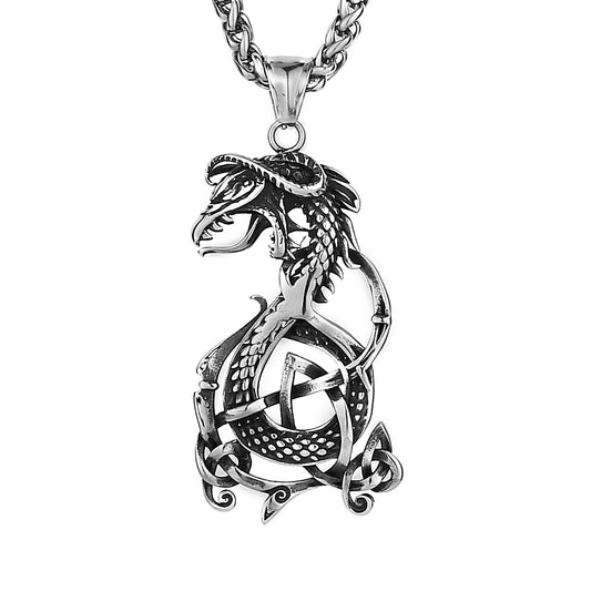 World Serpent Jormungand Knot Amulet Scandinavian Pendant Necklace Jewelry Gift