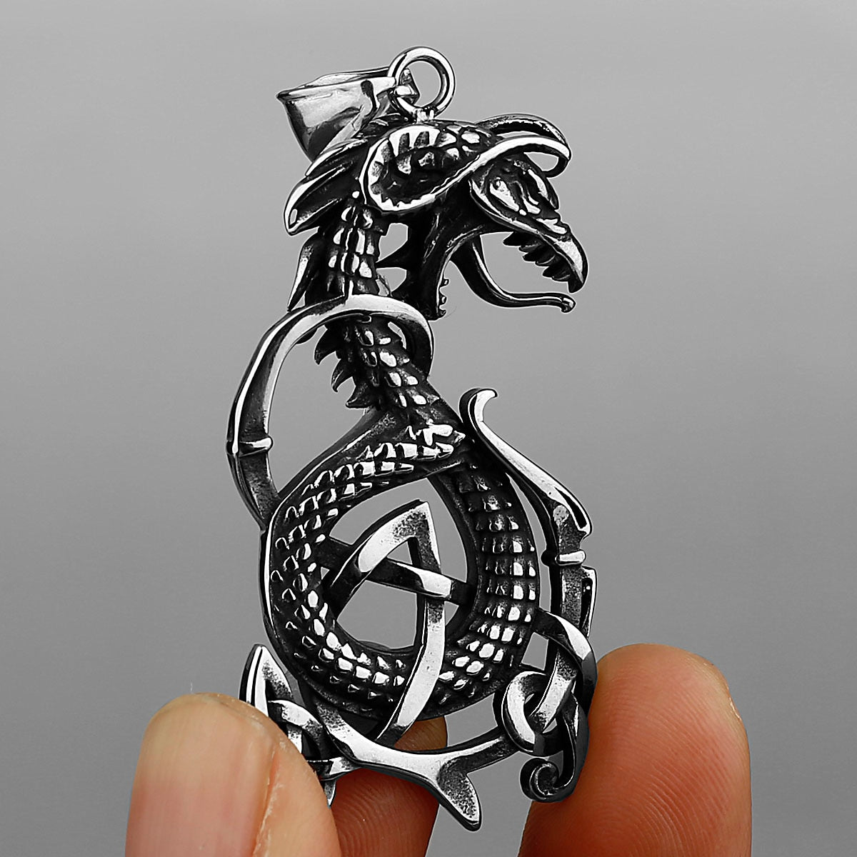 World Serpent Jormungand Knot Amulet Scandinavian Pendant Necklace Jewelry Gift
