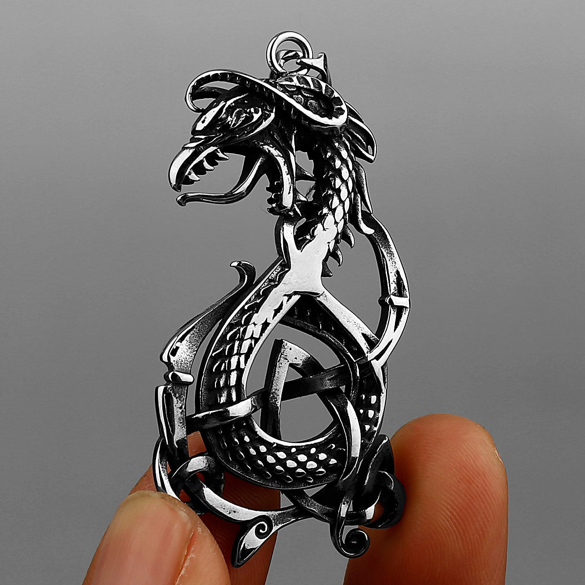 World Serpent Jormungand Knot Amulet Scandinavian Pendant Necklace Jewelry Gift