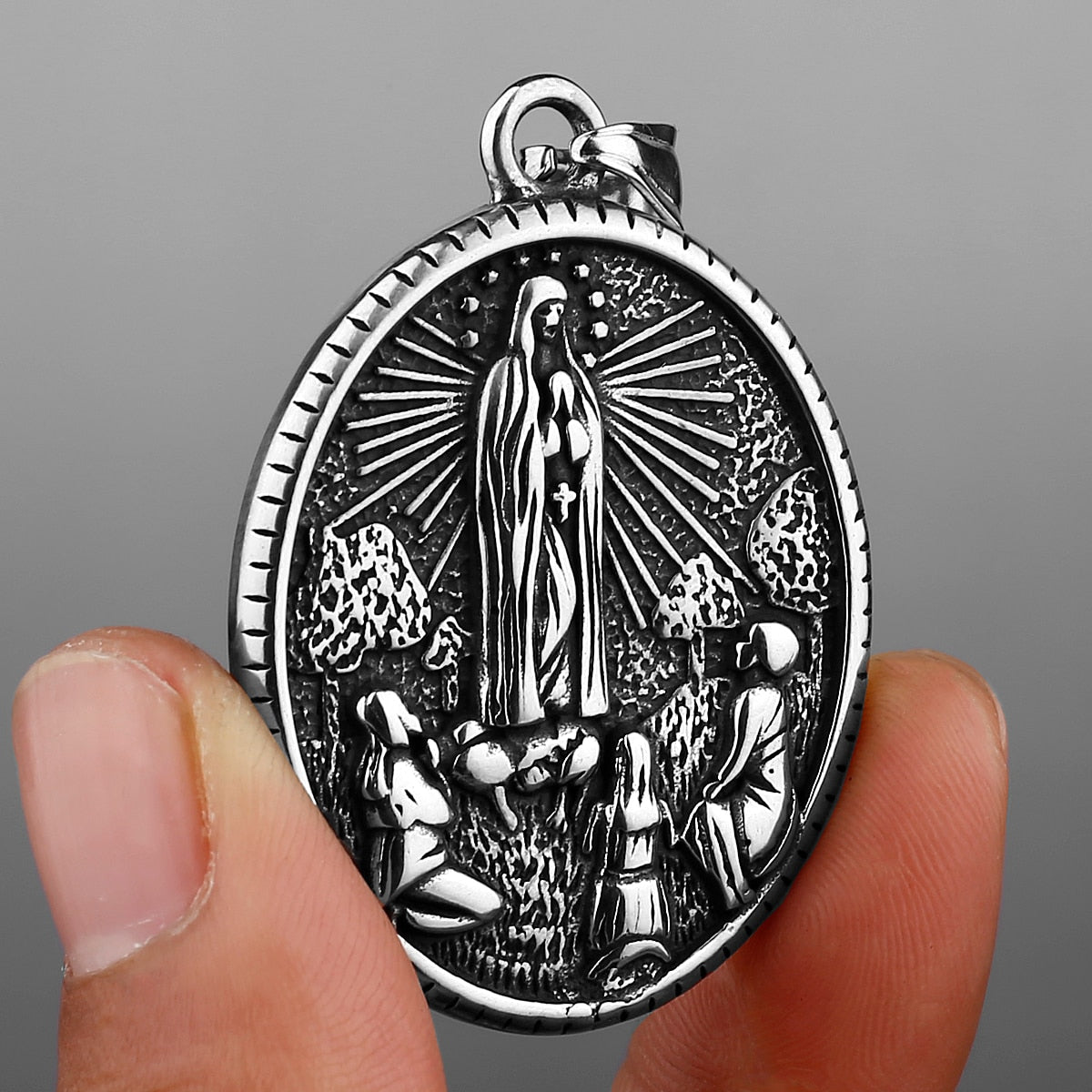 Virgin Mary Catholic Stainless Steel Pendant Necklace Christian Creative Accessories Retro Religious