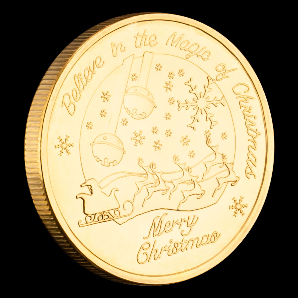 Santa Claus Wishing Coin Merry Christmas Souvenirs