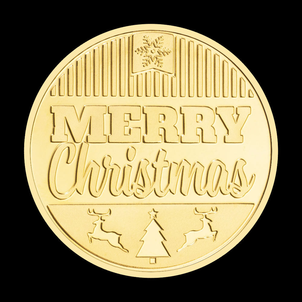 Wishing You A Happy New Year Commemorative Coin Christmas Sooouvenirsgold Plated Coins