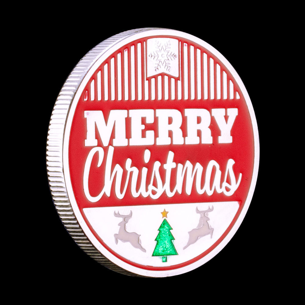 2022 Merry Christmas Happy New Year Commemorative Silver Plated Coin Christmas Souvenirs