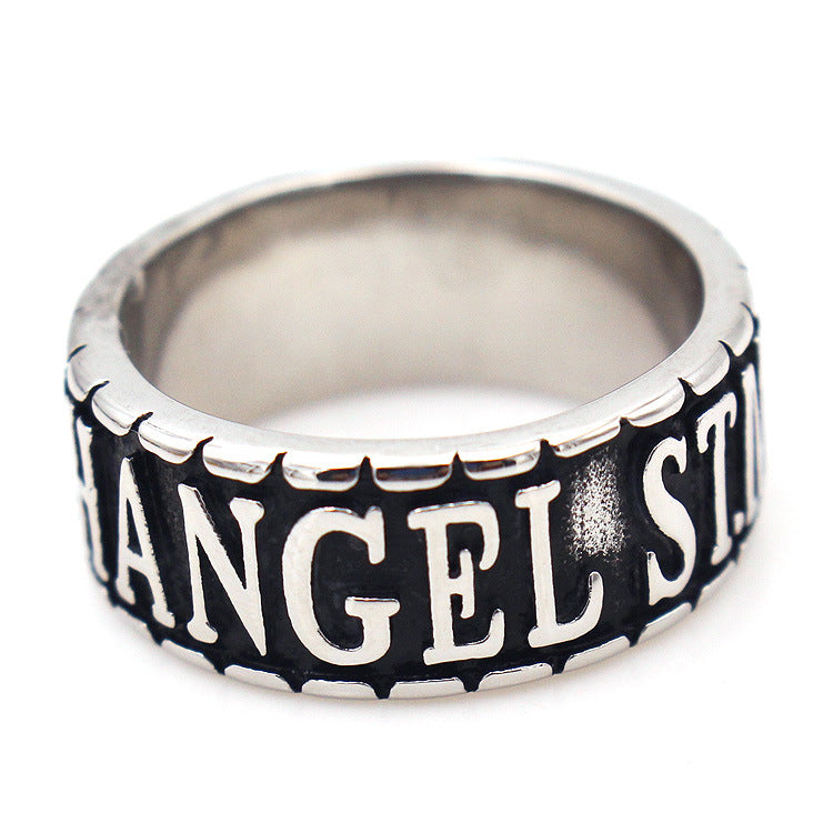 ARCHANGEL ST. MICHAEL Steel Ring for Men Christian Amulet