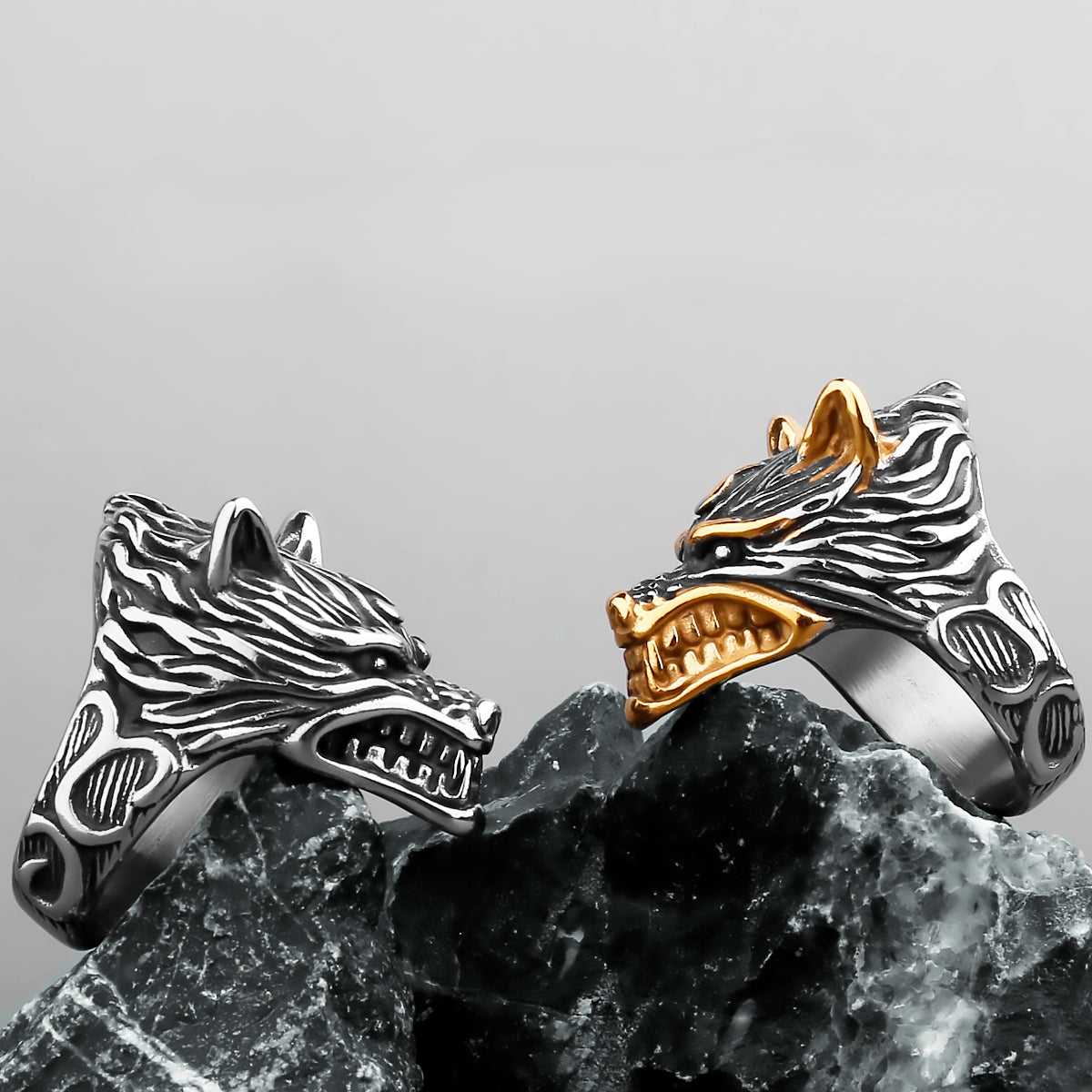 Norse Mythology Fenrir Head Ring Creative Jewelry