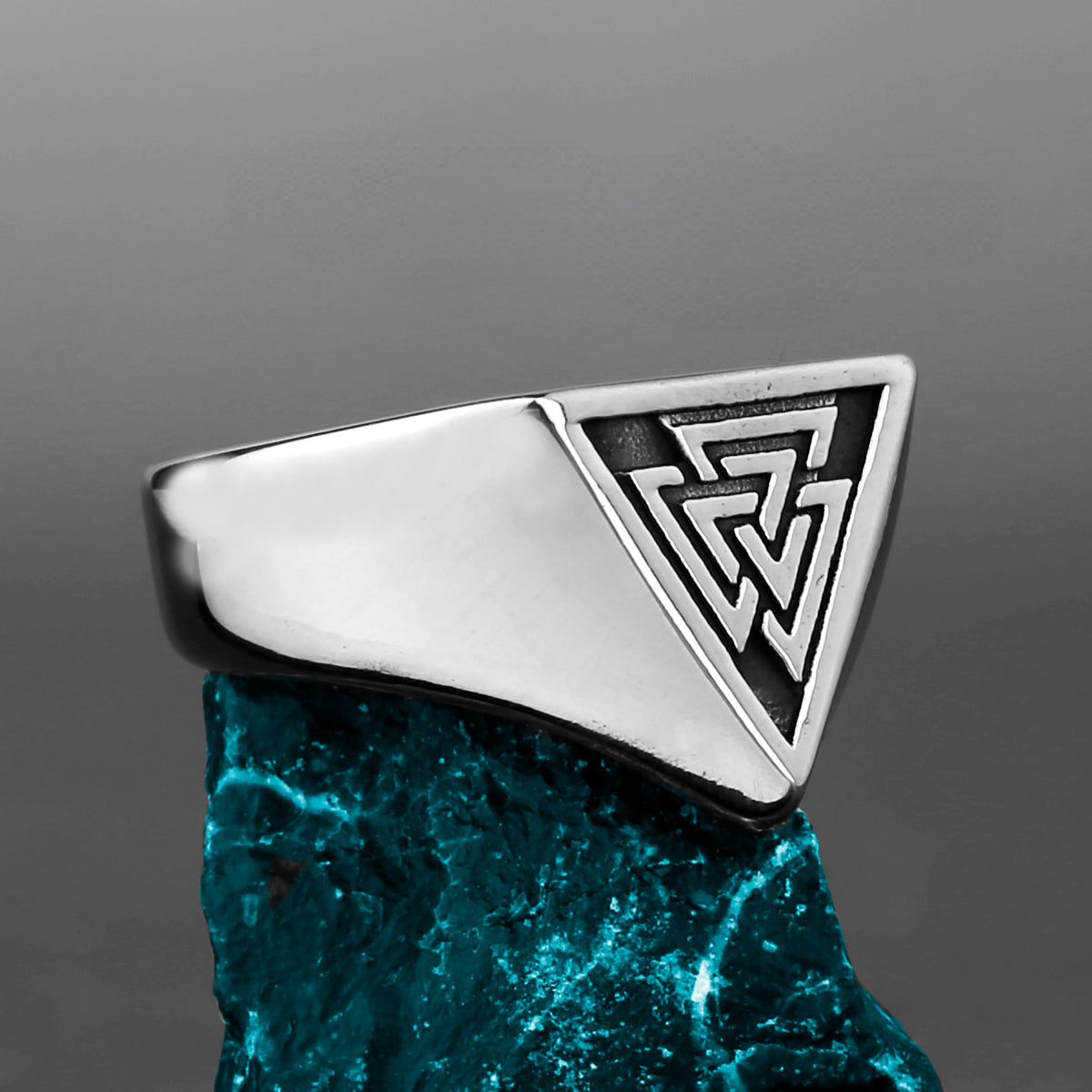 Valknut Triangle Symbol Signet Ring Nordic Rune Protector Amulet Ring Viking Jewelry