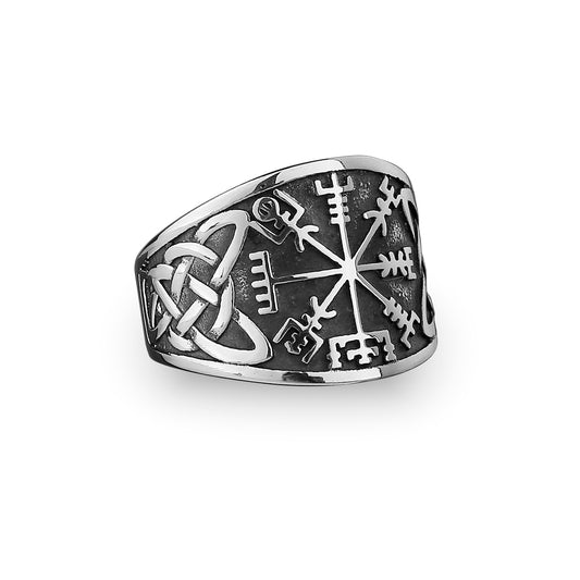 Vegvisir Viking Compass Rune Ring Accessories