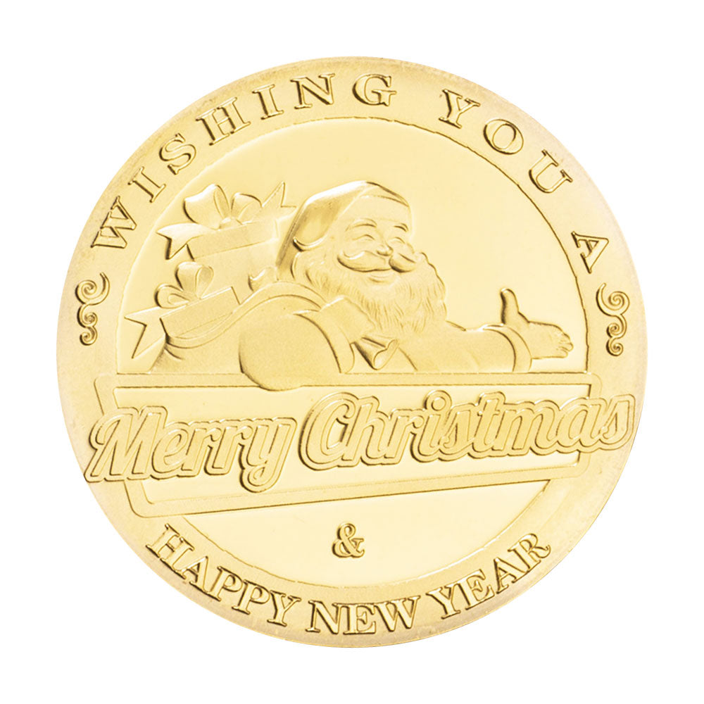 Wishing You A Happy New Year Commemorative Coin Christmas Sooouvenirsgold Plated Coins