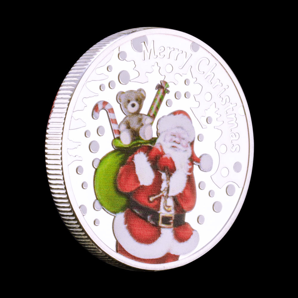 2022 Merry Christmas Happy New Year Commemorative Silver Plated Coin Christmas Souvenirs