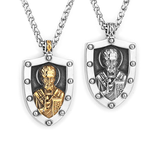 Saint Nicholas Protection American Pendant Amulet Necklace
