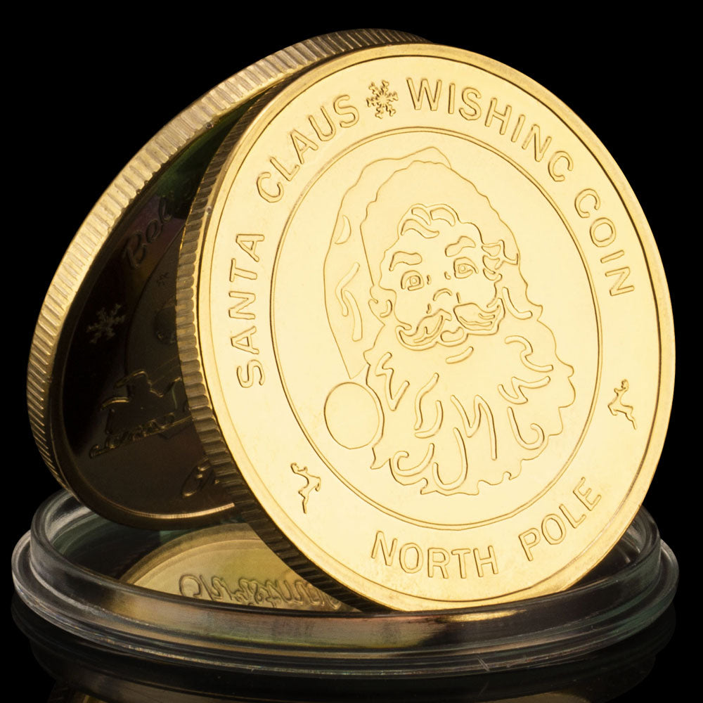 Santa Claus Wishing Coin Merry Christmas Souvenirs