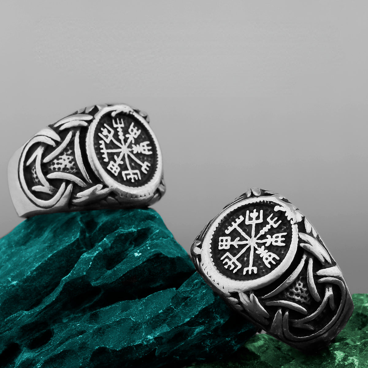 Viking Compass Ring Nordic Rune Totem