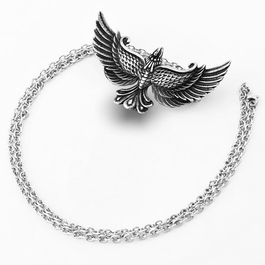 Phoenix Spreading Its Wings Pendant Good Luck Amulet Necklace